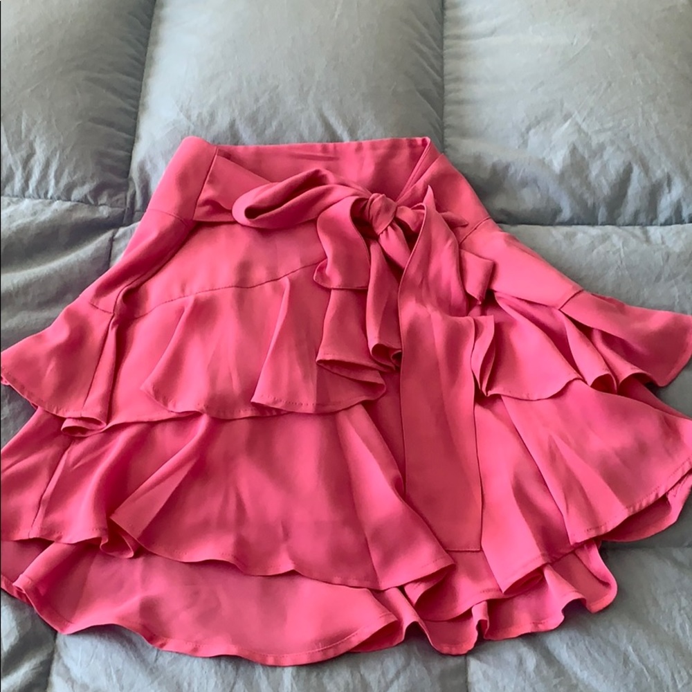 Pink ruffle skirt